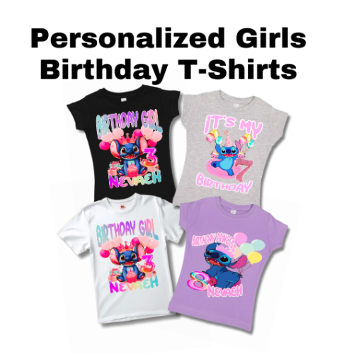 Personalized Girls Stitch Birthday Tees