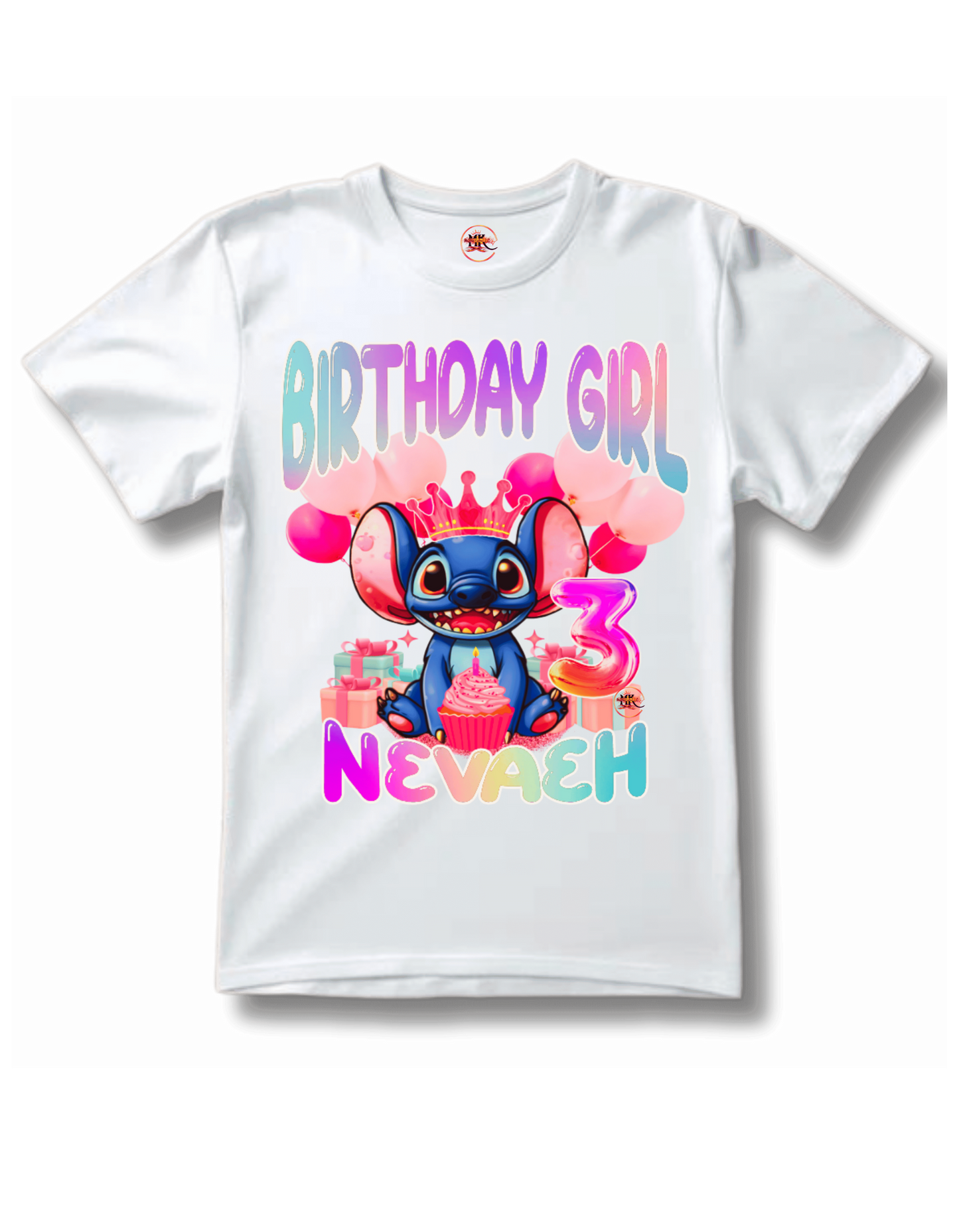 Personalized: Stitch Birthday Girl T-Shirt: WITH NAME AND AGE