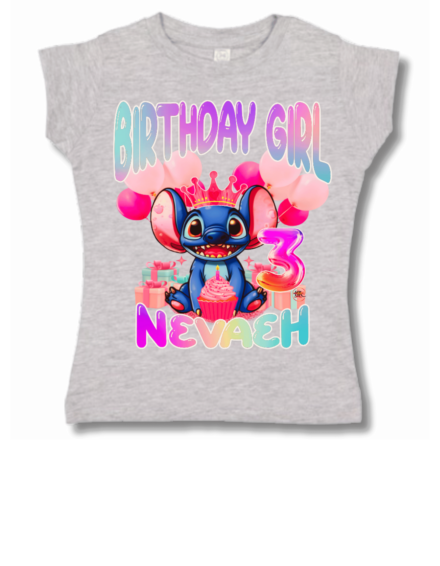 Personalized: Stitch Birthday Girl T-Shirt: WITH NAME AND AGE