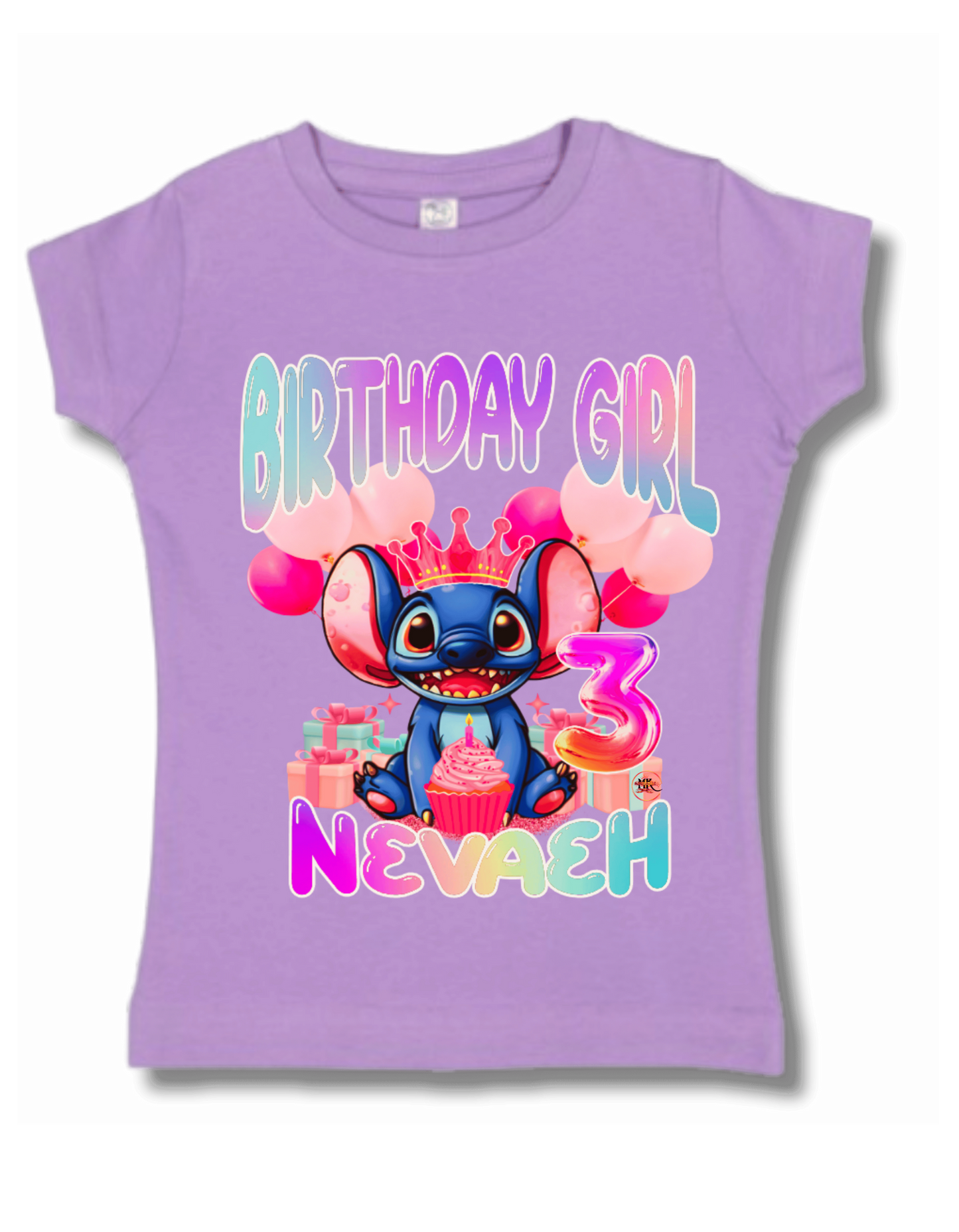 Personalized: Stitch Birthday Girl T-Shirt: WITH NAME AND AGE