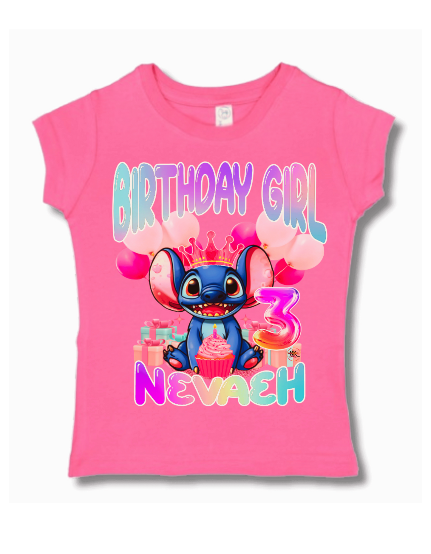 Personalized: Stitch Birthday Girl T-Shirt: WITH NAME AND AGE