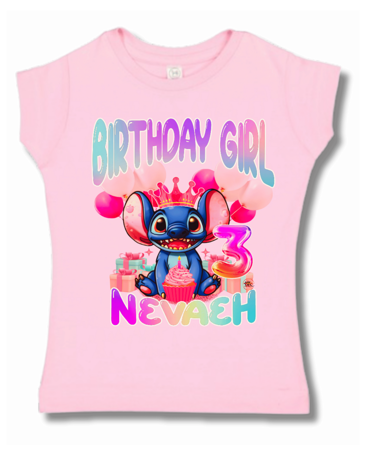 Personalized: Stitch Birthday Girl T-Shirt: WITH NAME AND AGE