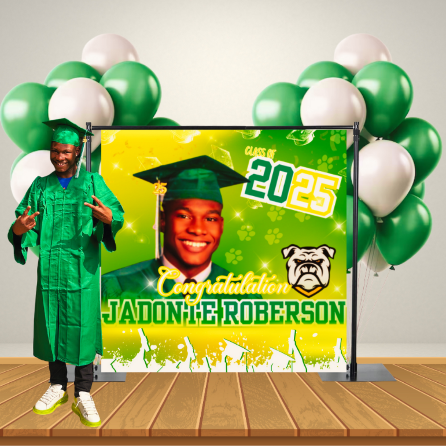 "Go Big or Graduate Boring – Custom 8x8ft Graduation Banner!"